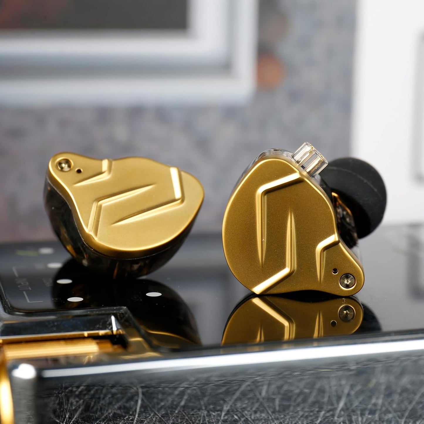 KZ ZSN PRO X High Fidelity In-Ear Monitor Headphones with Hybrid Dual Drivers and Detachable Tangle-Free Cable for Gaming and Multimedia Use (Gold, Without Microphone)