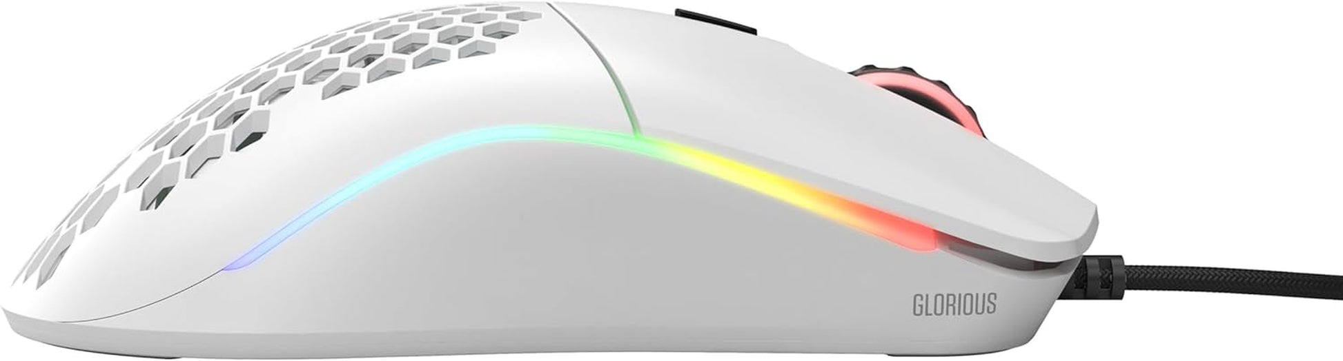 Model O Wired Gaming Mouse - 67G Superlight Honeycomb Design, RGB Lighting, Pixart 3360 Sensor, Omron Switches, Ambidextrous - Matte White Finish