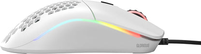 Model O Wired Gaming Mouse - 67G Superlight Honeycomb Design, RGB Lighting, Pixart 3360 Sensor, Omron Switches, Ambidextrous - Matte White Finish