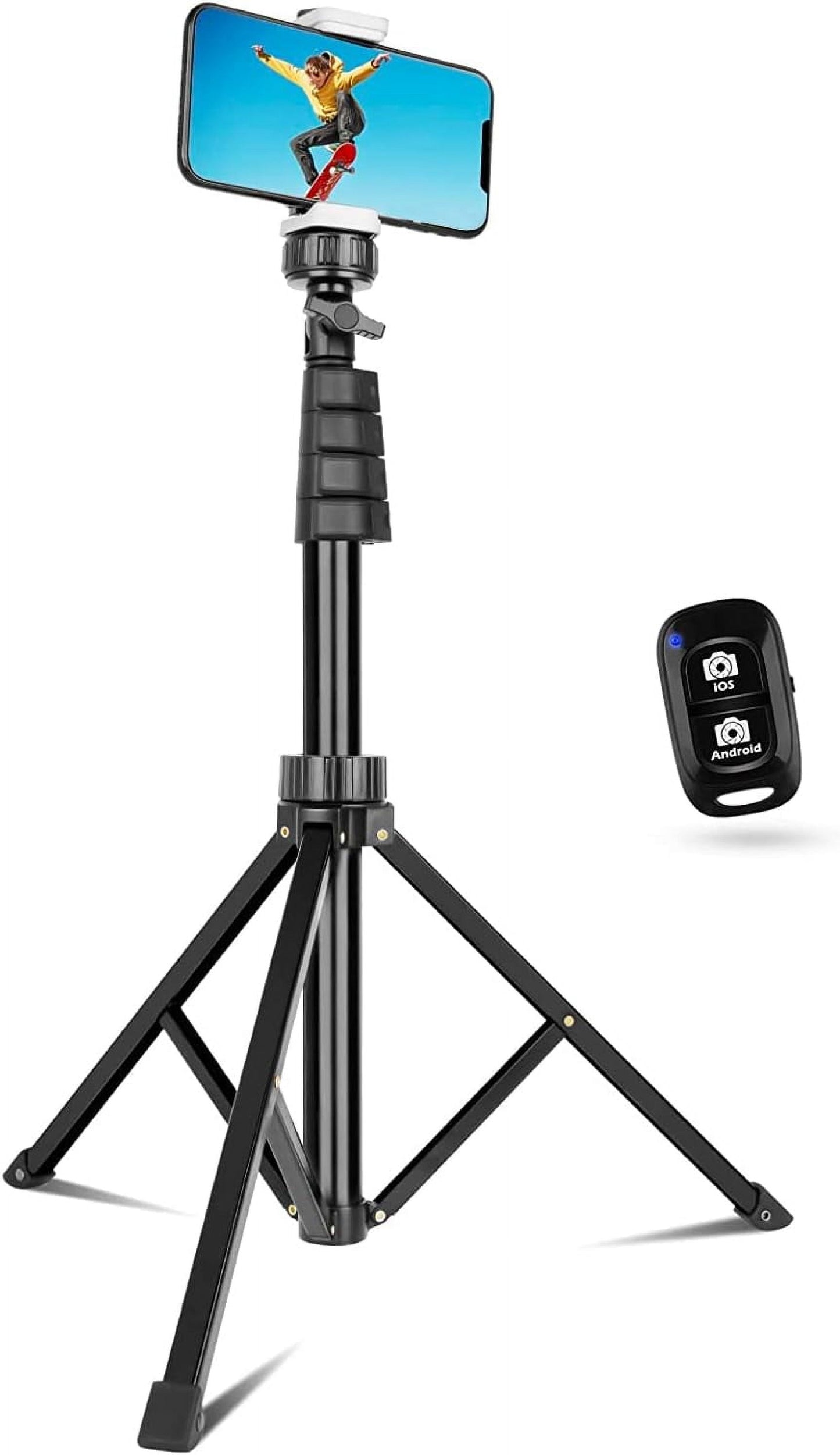 Innotech 62-Inch Extendable Tripod and Selfie Stick with Wireless Remote and Phone Holder for iPhone and Android Devices
