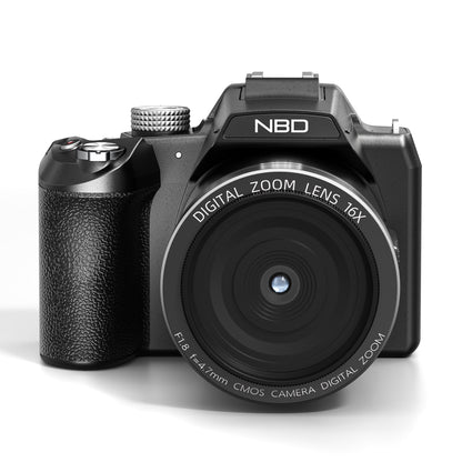4K 64MP Digital Camera with 16X Zoom and 32GB SD Card - Black