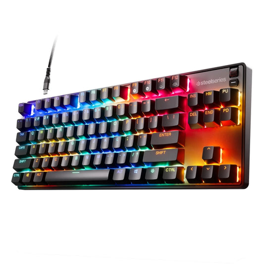 - Apex 9 Mini Gaming Keyboard 60% Wired Optipoint Adjustable Actuation Switch with RGB Lighting - Black
