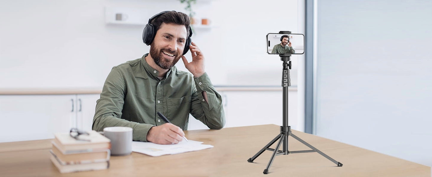 Innotech 62-Inch Extendable Tripod and Selfie Stick with Wireless Remote and Phone Holder for iPhone and Android Devices