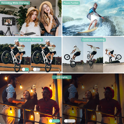 4K Digital Vlogging Camera with 48MP, Autofocus, 16X Digital Zoom, and 32GB Memory Card for Photography and YouTube