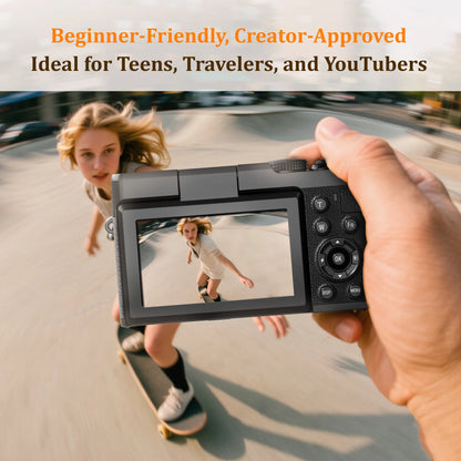 4K 56MP Digital Camera for Photography and YouTube, Includes 32GB SD Card