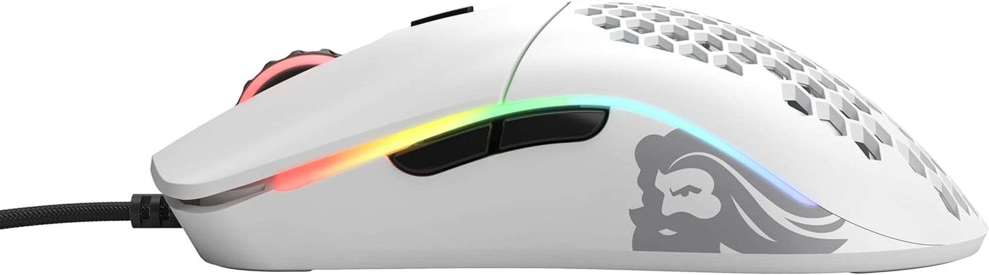 Model O Wired Gaming Mouse - 67G Superlight Honeycomb Design, RGB Lighting, Pixart 3360 Sensor, Omron Switches, Ambidextrous - Matte White Finish