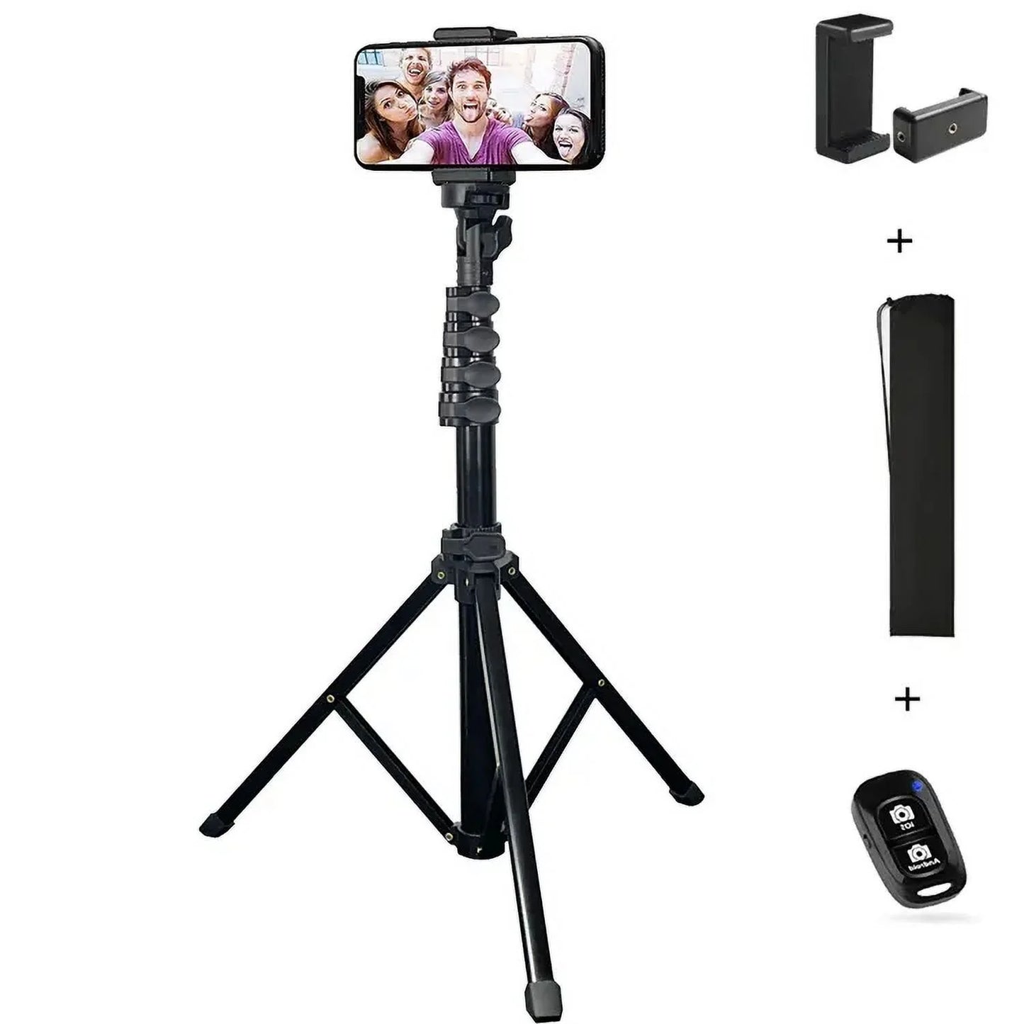 Innotech 62-Inch Extendable Tripod and Selfie Stick with Wireless Remote and Phone Holder for iPhone and Android Devices