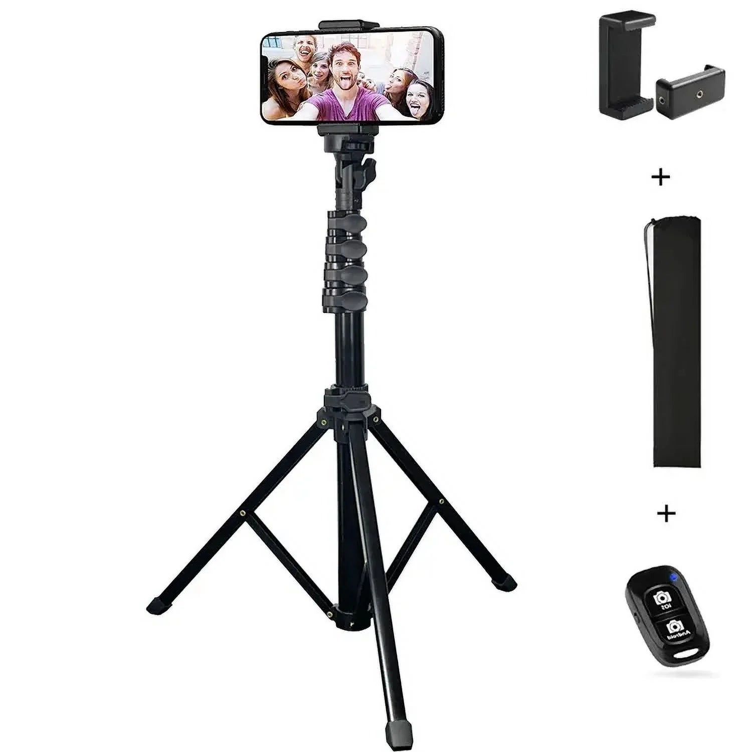 Innotech 62-Inch Extendable Tripod and Selfie Stick with Wireless Remote and Phone Holder for iPhone and Android Devices