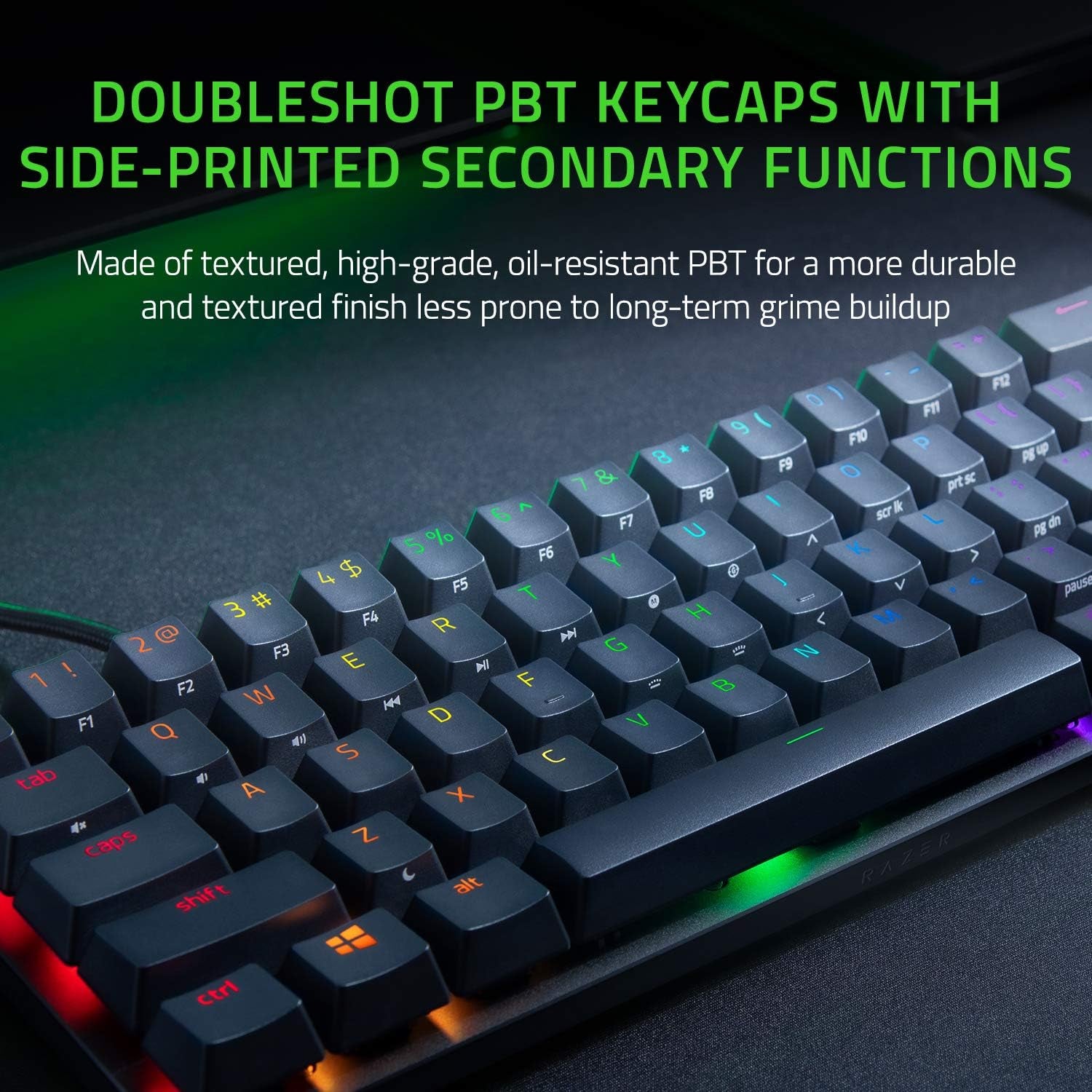 Razer Huntsman Mini 60% Gaming Keyboard with Linear Optical Switches, Aluminum Top Frame, Chroma RGB Lighting, PBT Keycaps, Onboard Memory, and Snap Tap Technology in Black