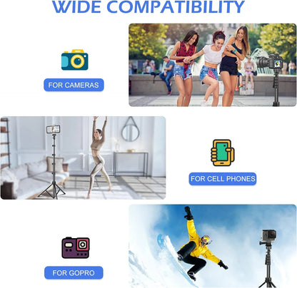 Innotech 62-Inch Extendable Tripod and Selfie Stick with Wireless Remote and Phone Holder for iPhone and Android Devices