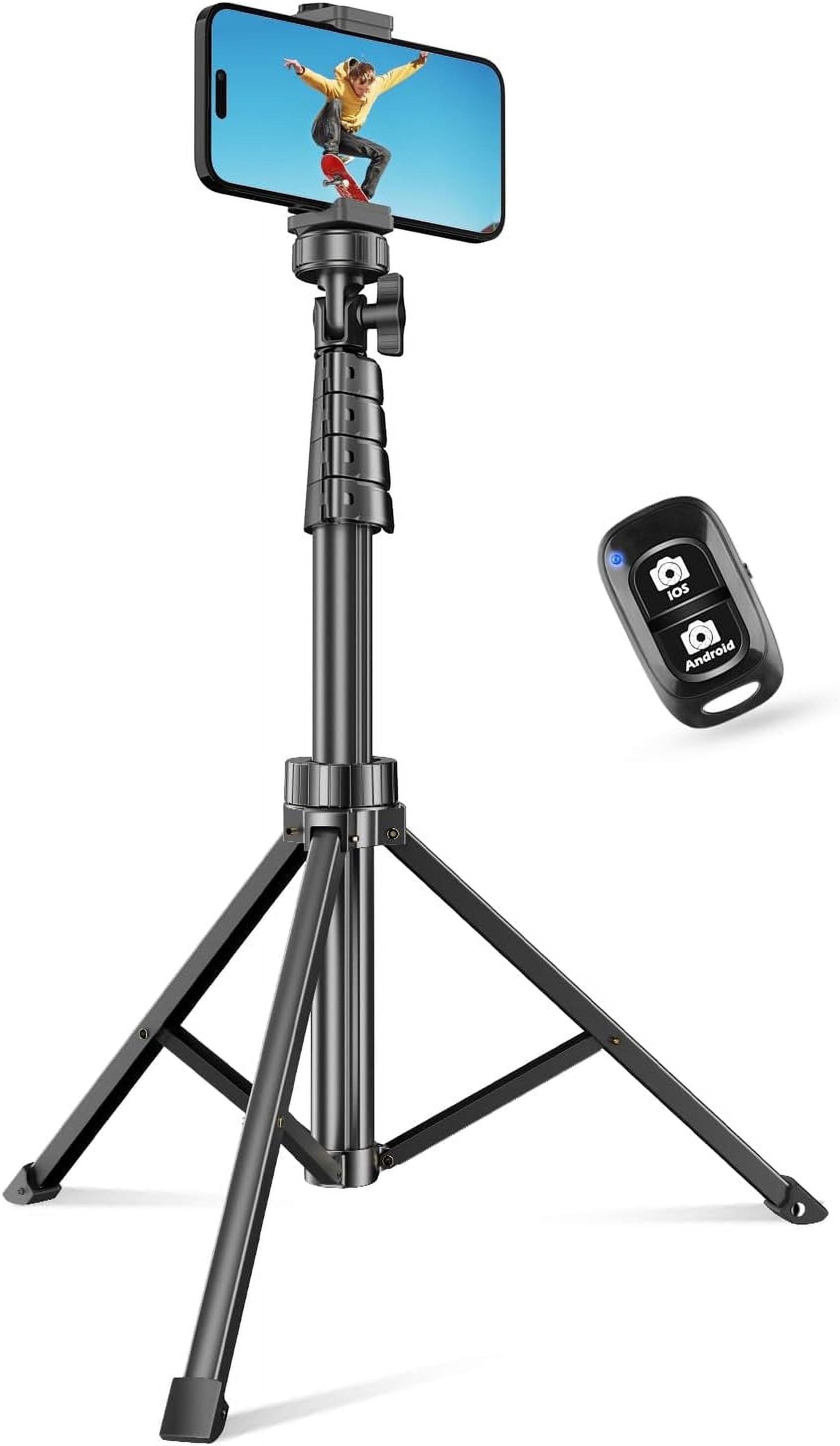 Innotech 62-Inch Extendable Tripod and Selfie Stick with Wireless Remote and Phone Holder for iPhone and Android Devices