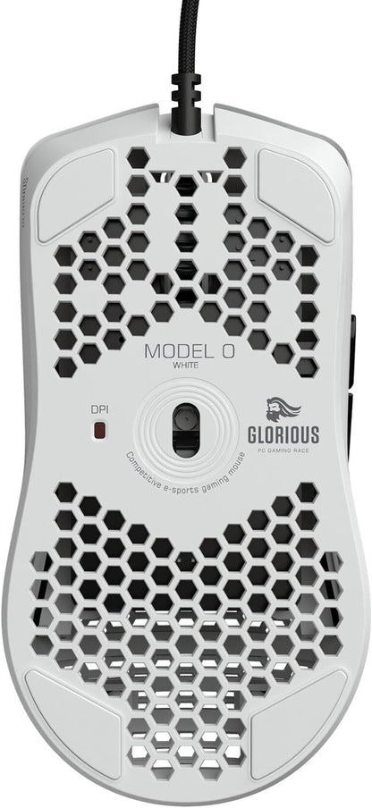 Model O Wired Gaming Mouse - 67G Superlight Honeycomb Design, RGB Lighting, Pixart 3360 Sensor, Omron Switches, Ambidextrous - Matte White Finish