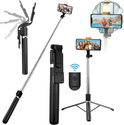 Innotech 62-Inch Extendable Tripod and Selfie Stick with Wireless Remote and Phone Holder for iPhone and Android Devices