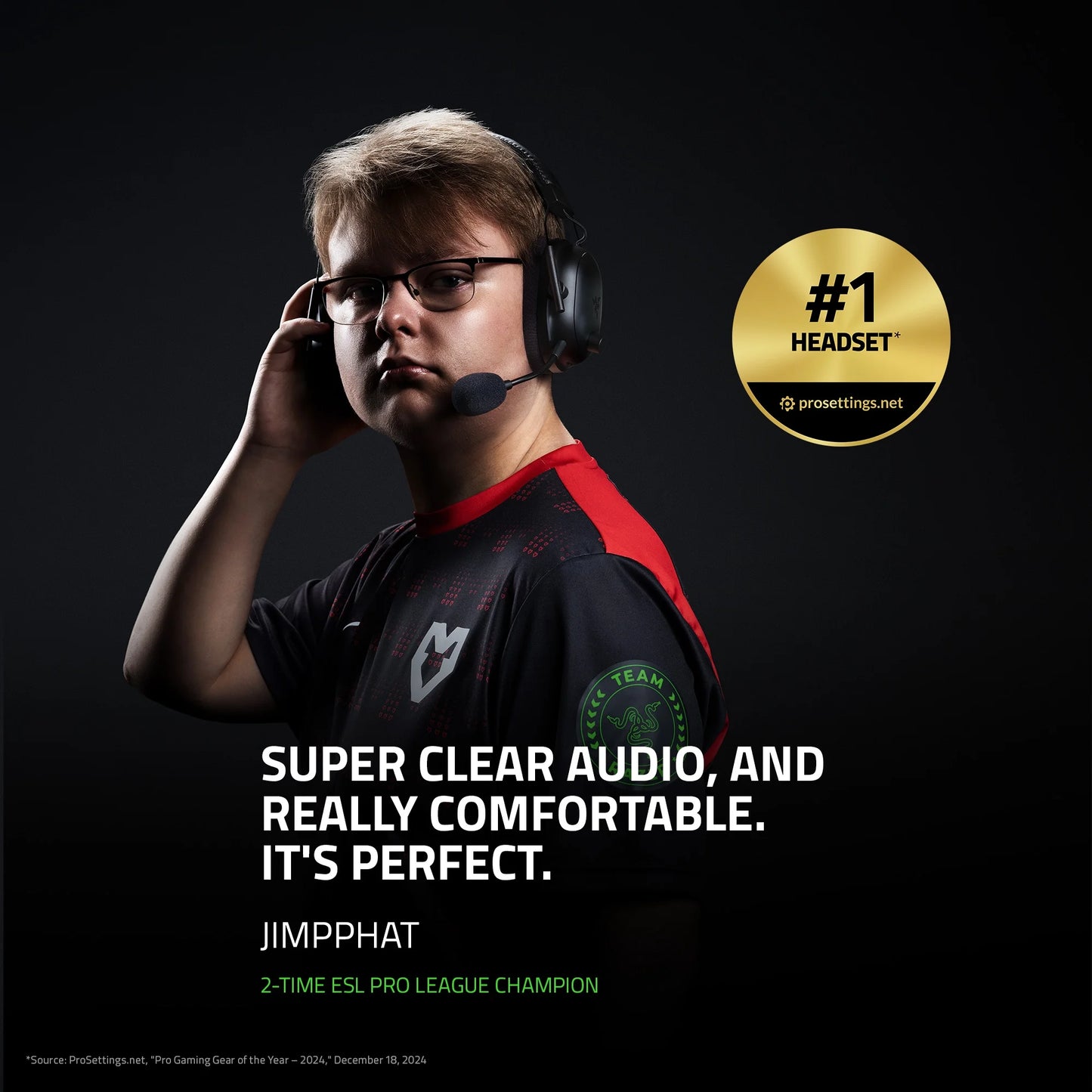 Blackshark V2 Pro Wireless Gaming Headset for PC - 2.4GHz & Bluetooth, Hyperspeed Wireless, 70-Hour Battery Life, Lightweight Design, Black