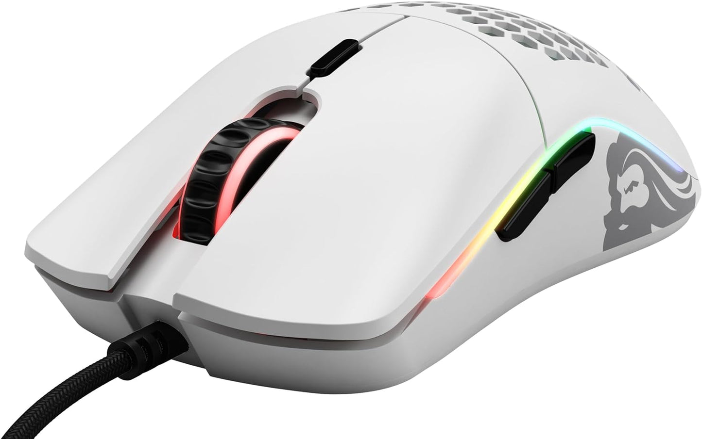 Model O Wired Gaming Mouse - 67G Superlight Honeycomb Design, RGB Lighting, Pixart 3360 Sensor, Omron Switches, Ambidextrous - Matte White Finish