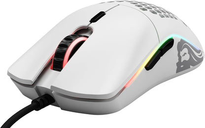 Model O Wired Gaming Mouse - 67G Superlight Honeycomb Design, RGB Lighting, Pixart 3360 Sensor, Omron Switches, Ambidextrous - Matte White Finish